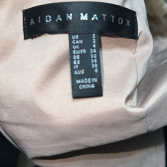 Worn Once Gold Floral Sequin Dress by Aidan Mattox Size 2-4 - Picture 4 of 4